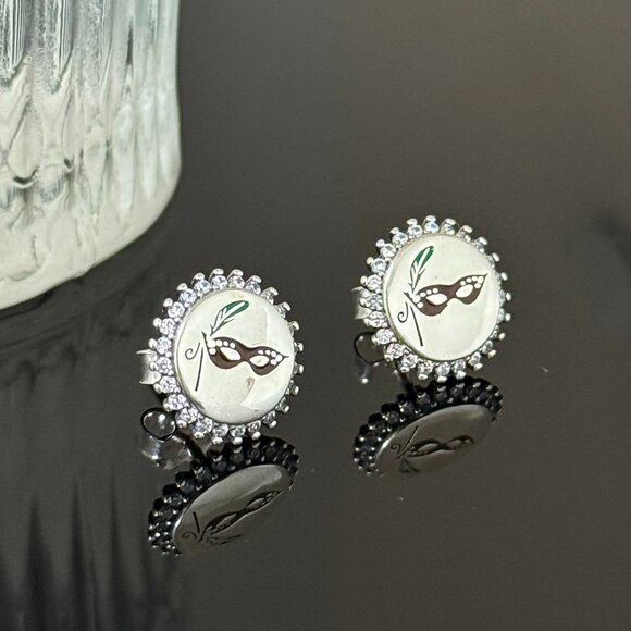 Jewelry - New Orleans Bling Earrings S925 Sterling Silver Handmade Ear Stud